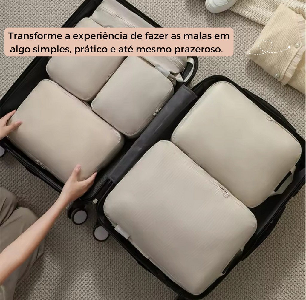 Kit de Organizadores de mala à prova d'água - 6 Pçs